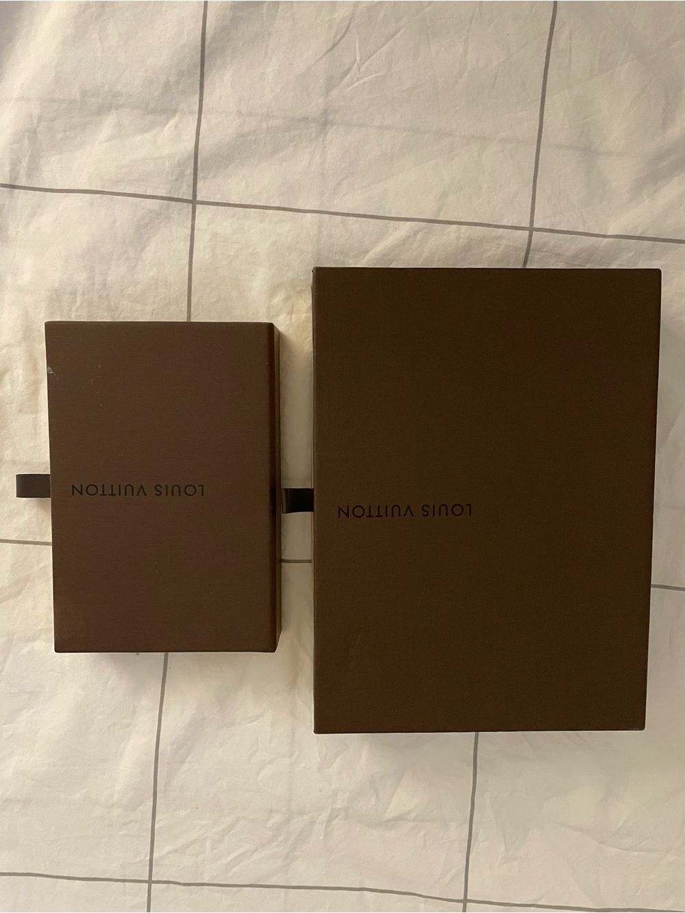 Louis Vuitton Brown Branded Box Set with dust bags
